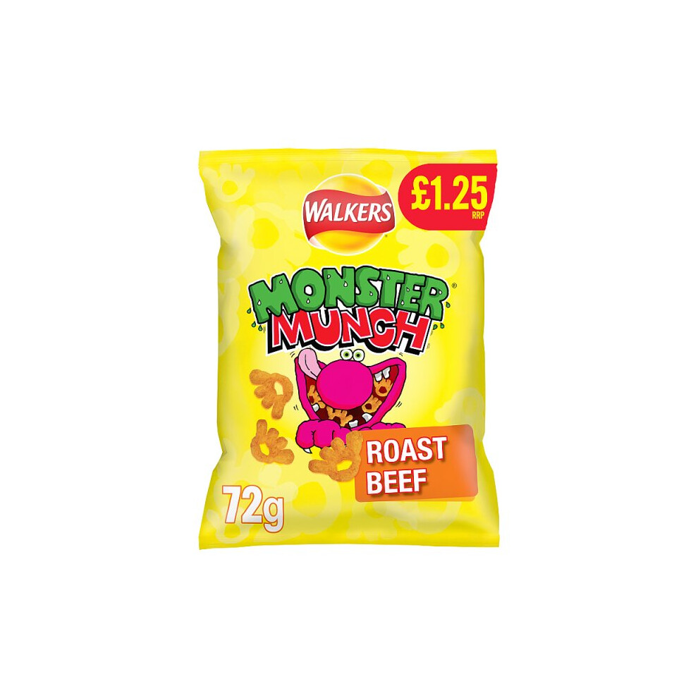 Walkers Monster Munch Roast Beef Snacks72g (Case of 15)