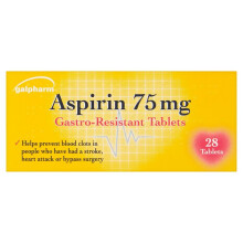 Galpharm Aspirin 75mg Gastro-Resistant 28 Tablets (Case of 20)