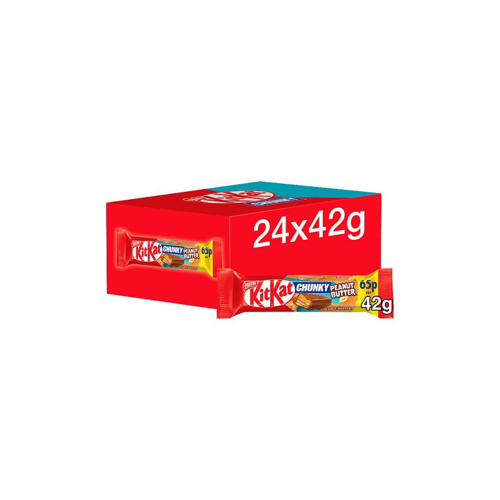 Kit Kat Chunky Peanut Butter Chocolate Bar 42g  (Case of 24, 24 x 42g)