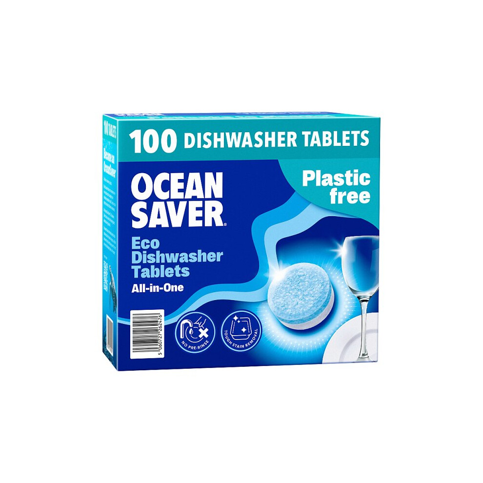 Ocean Saver Eco Dishwasher Tablets All-in-One 100 x 14g (1400g) (Case of 5, 5 x 100pk)