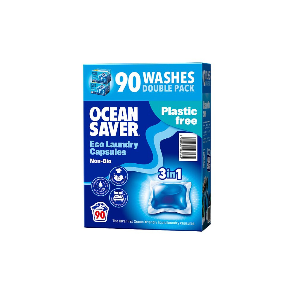 Ocean Saver Non-Bio Eco Laundry Capsules 90 x 14ml (1260ml) (2x45pk)