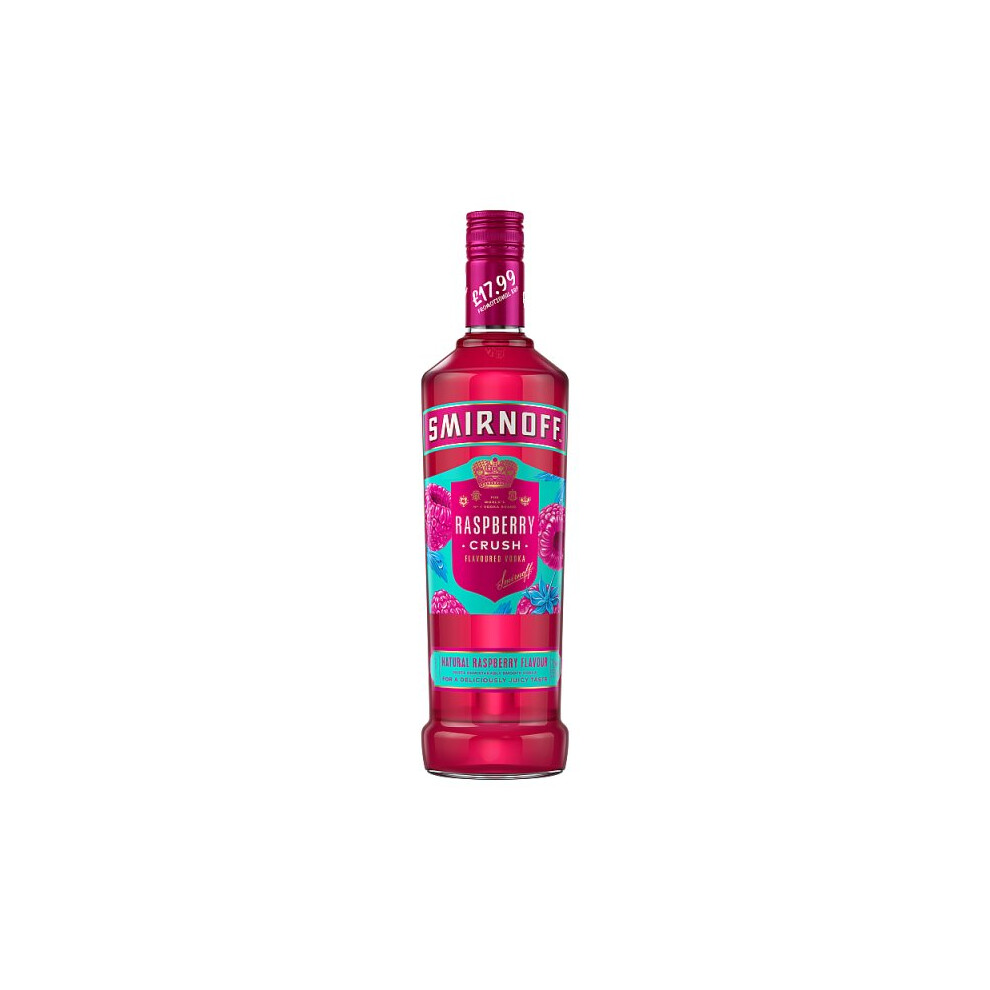 Smirnoff Raspberry Crush Flavoured Vodka 37.5% vol 70cl Bottle(Case of 6, 6 x 70cl)