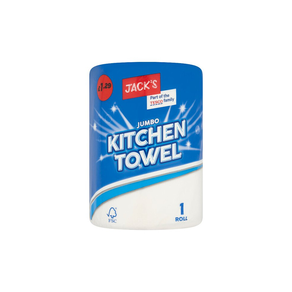 Jack's Jumbo Kitchen Towel 1 Roll (Case of 6, 6 x 1pk)