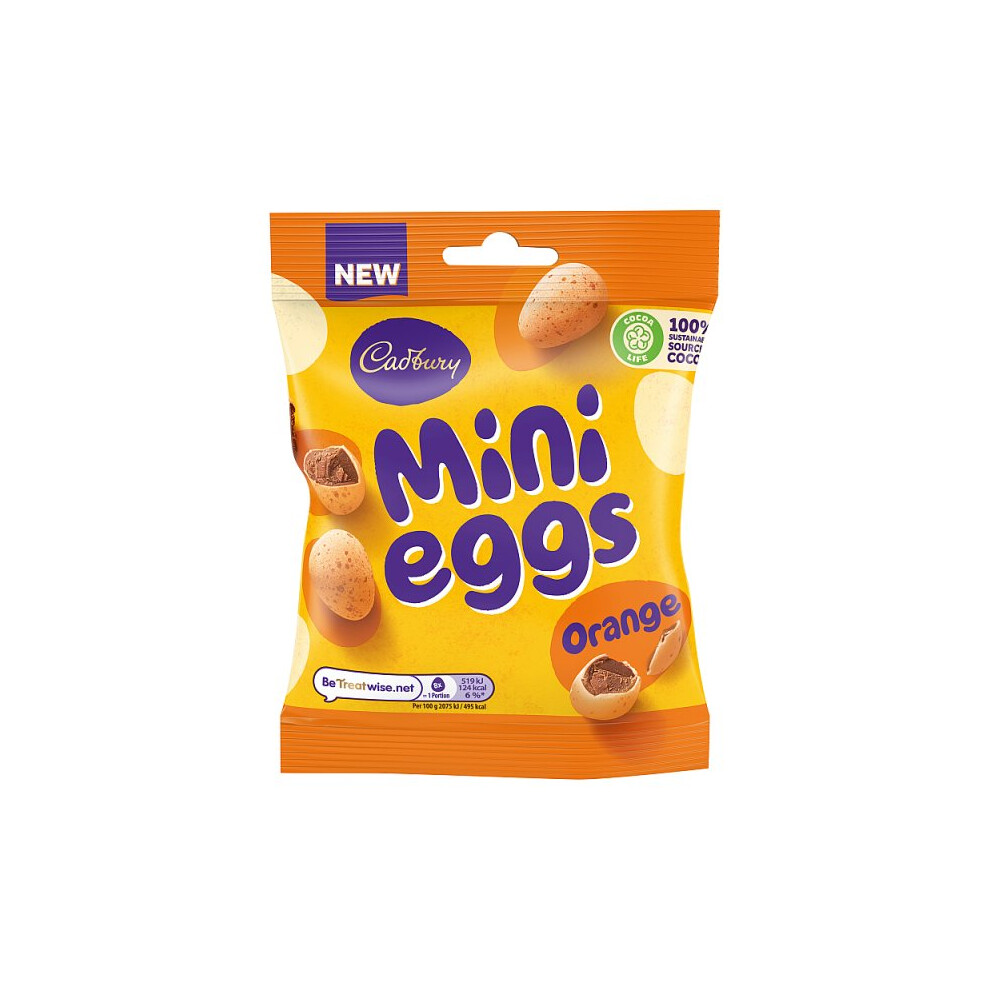 Cadbury Mini Eggs Orange Bag 80g (Case of 24, 24 x 80g)