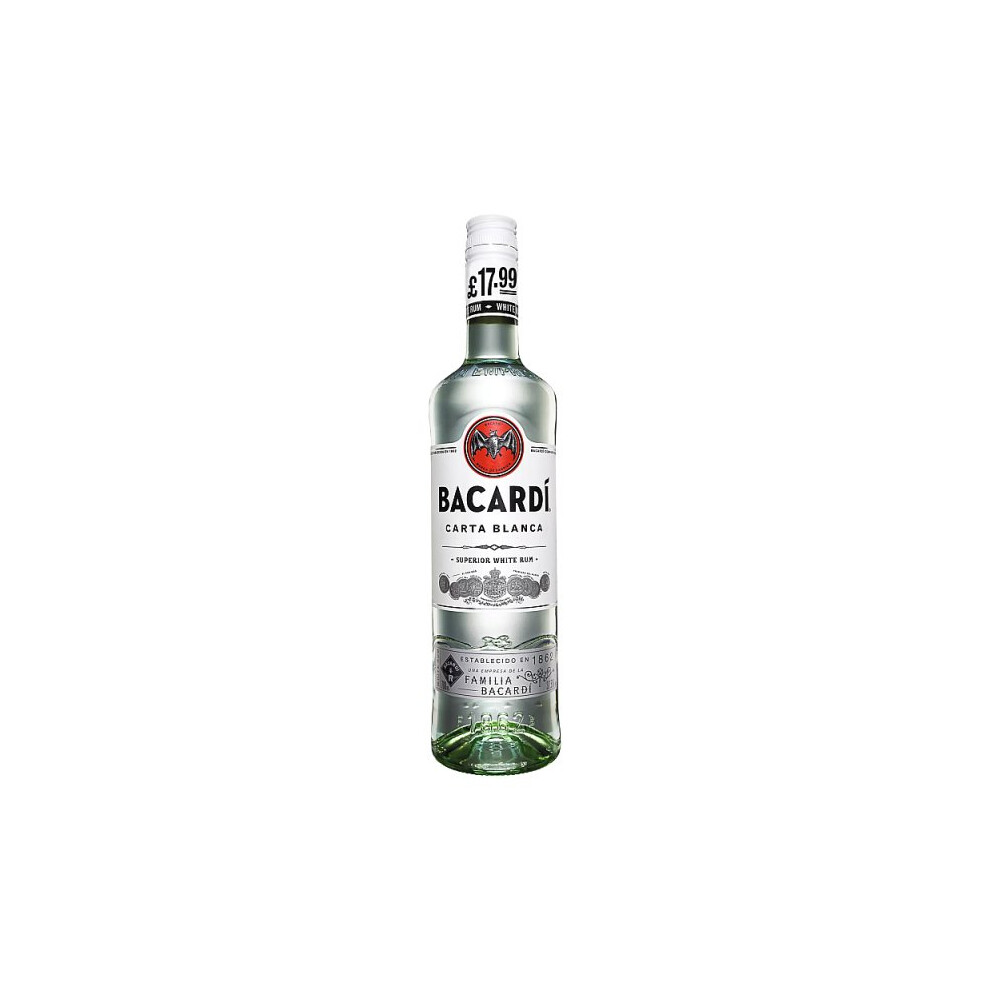 BACARDÃ Carta Blanca Superior White Rum, 70cl (Case of 6, 6 x 70cl)