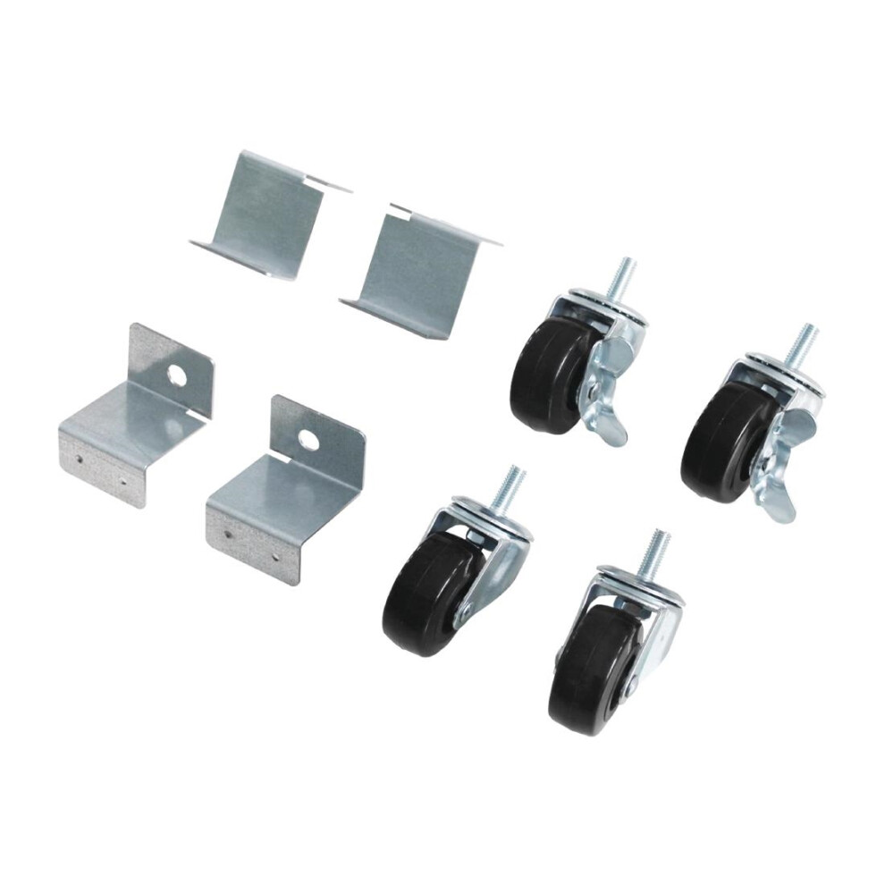 Polar Standard & Braked Castors with Brackets (Pack of 4)