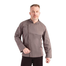 Chef Works Hartford Lightweight L/S Zipper Coat Graphite Size L