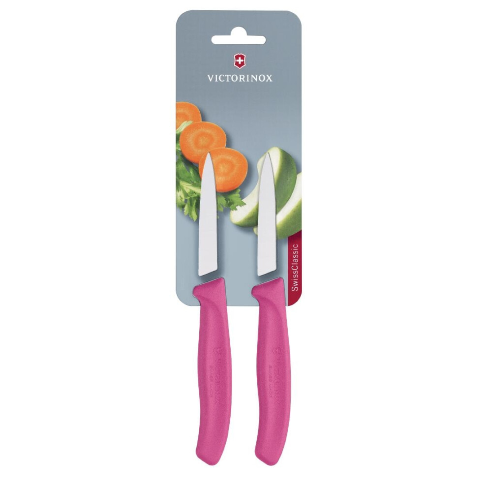 Victorinox Pointed Tip Paring Knife 8cm Pink (Pack Of 2)