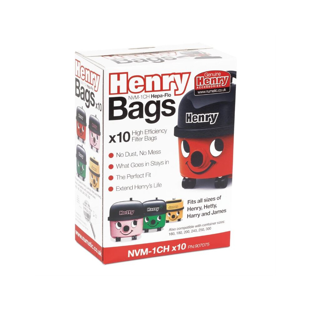 Numatic Henry Replacement Dust Bags (Pack of 10)