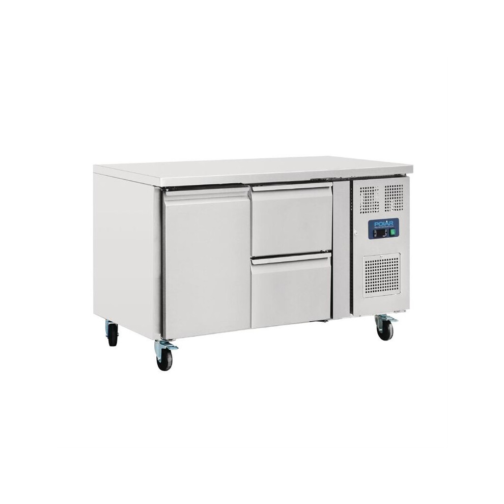 Polar U-Series Double Drawer Counter Fridge 282Ltr