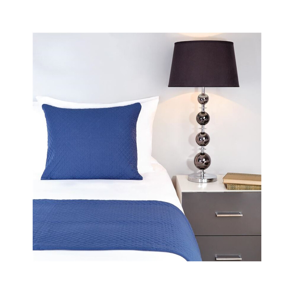 Mitre Essentials Quilted Waffle Bed Runner Denim Super King