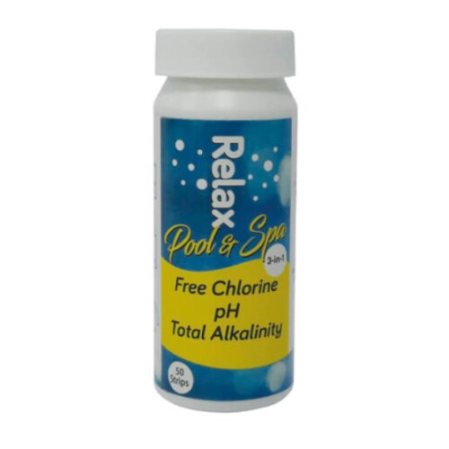 Relax Chlorine 3 in 1 Test Strips - 50 strips