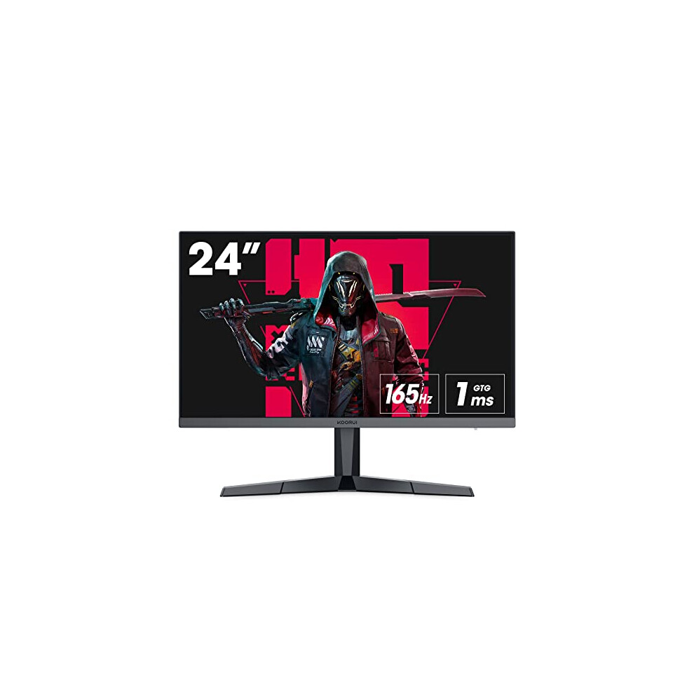 KOORUI Monitor Gaming, 24 Inch Computer Screen HDMI, 165Hz, 1080p, 1ms, IPS, FreeSync, Compatible G-sync, Tilt Adjustable, Eye Care, VESA Wall