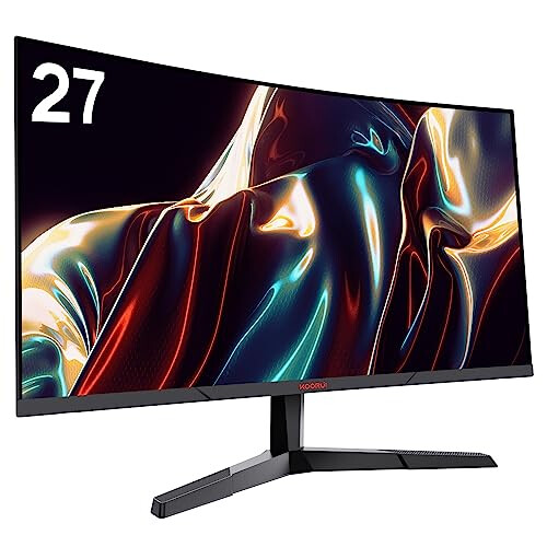 KOORUI 27-Inch Gaming Monitor, Fast VA Panel 2560 * 1440P, R1800, 144Hz, 1ms, DCI-P3 85%, DP+HDMI, Game Mode, Eye Protection, Rocker Button