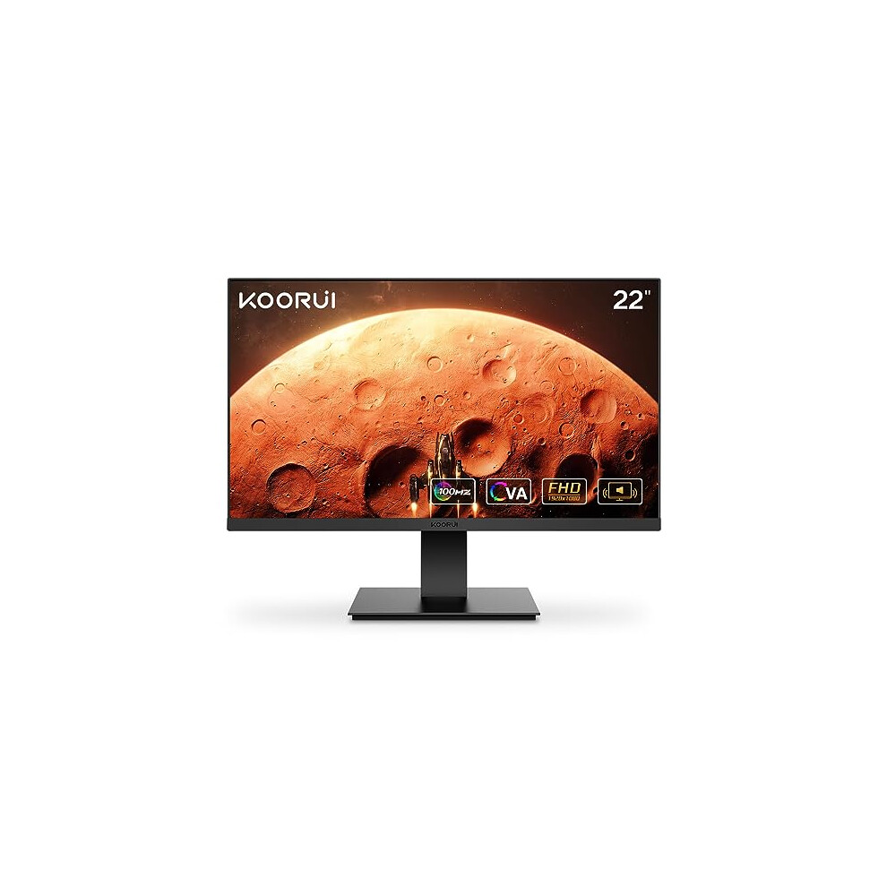 KOORUI Monitor 21.5 Inch Gaming Monitor FHD 1080P/Full HD 100HZ PC Monitor VA Panel LCD Display with Speakers FreeSync G-SYNC Compatible