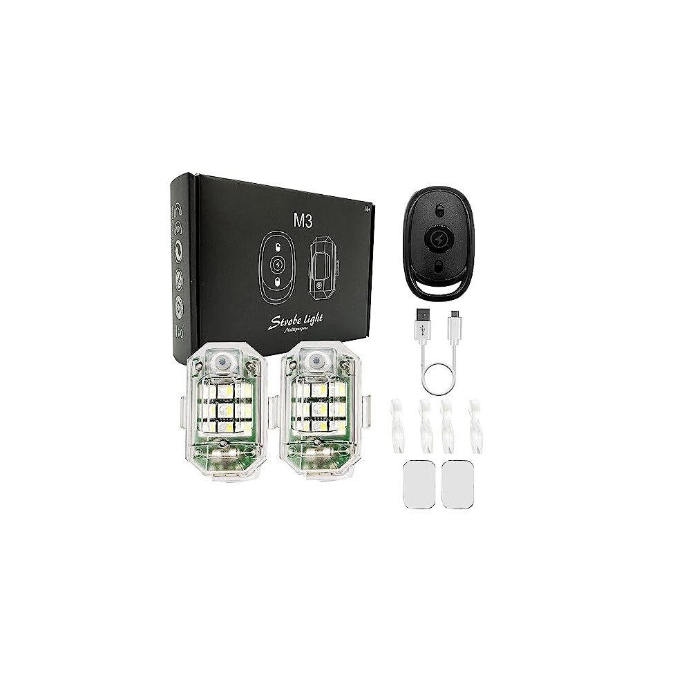 2Pcs Wireless Led Strobe ,Usb Rechargeable High Brightness Wireless Remote Control Anti-Collision Strobe S,Waterproof Car Emergency Strobe Light 6933438579074