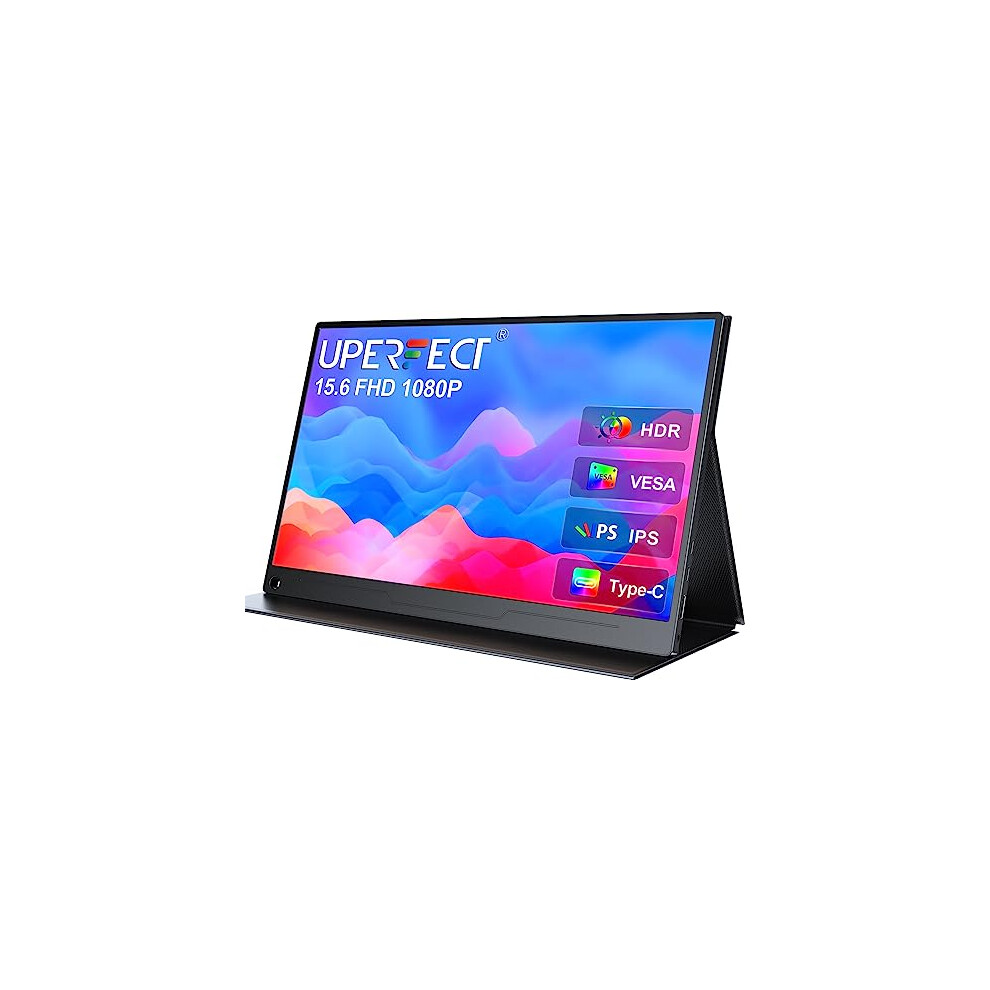 Uperfect Portable Monitor Fhd 1080P 15.6 Inch Monitor Ips Screen Matte Monitor, With Standard Hdmi/Type-C, Support Vesa, Second Monitor For