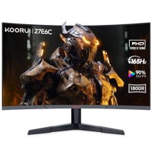 KOORUI 27 Inch Computer Monitor FHD 1080P Gaming Monitor 165Hz VA 1800R Monitors with Ultra-Thin, HDMI X2 /DP, VESA Compatible, Tilt Adjustable, Eye