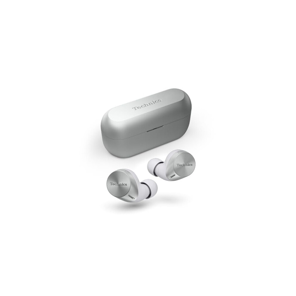 Technics Eah-Az60m2 Wireless Earbuds With Noise Cancelling, 3 Device Multipoint Bluetooth, Comfortable In-Ear Earphones, Wireless Charging, Silver 5025232944163