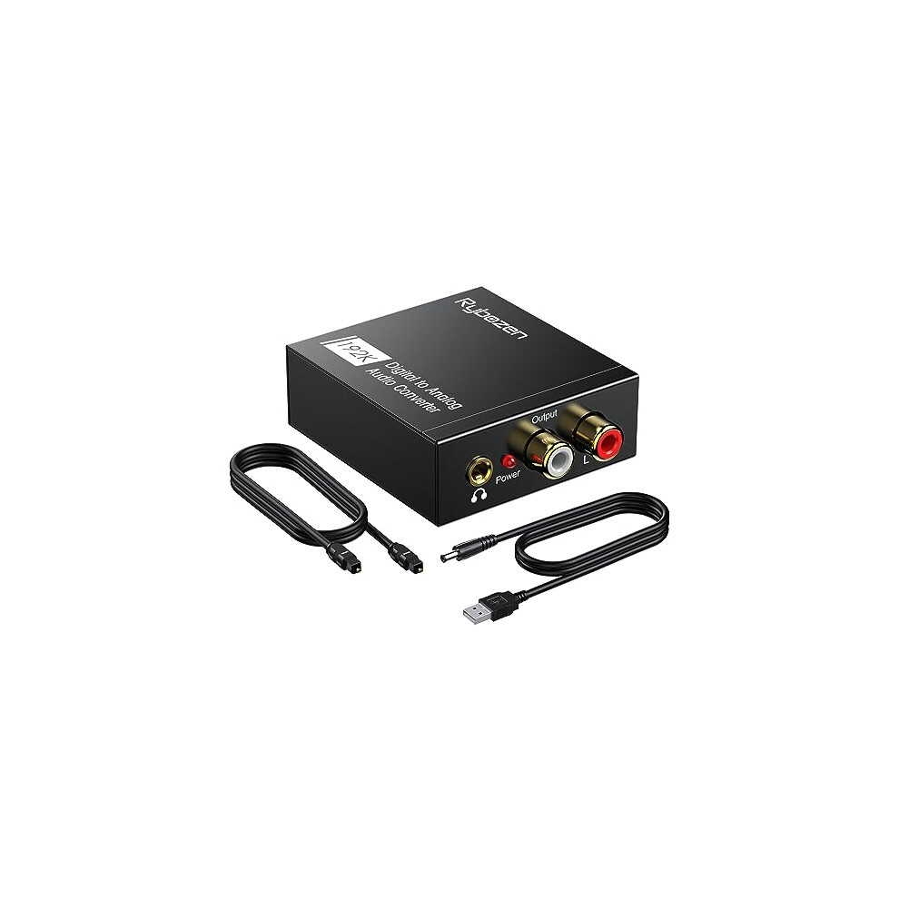 192Khz Dac Converter?Digital Spdif Toslink To Analog Stereo Audio R/L Converter Adapter With Optical Cable,Power Adapter For Ps3 Ps4 Xbox Hdtv Blu-Ray 791328074513