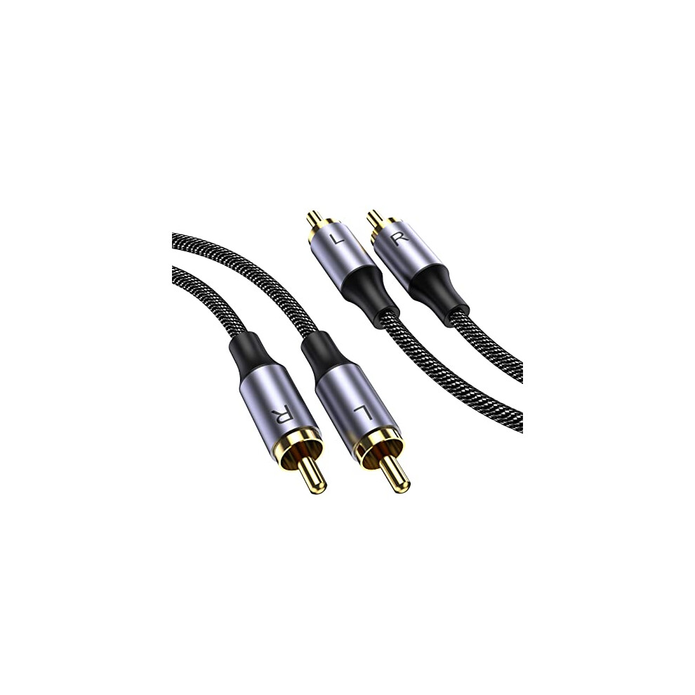 Moswag 2Rca Male To 2Rca Male Audio Cable Rca Stereo Cord 6.6Ft/2M,Rca Cable Nylon Braided Audio Cord For Home Theater, Hdtv, Amplifiers, Hi-Fi 700445873053