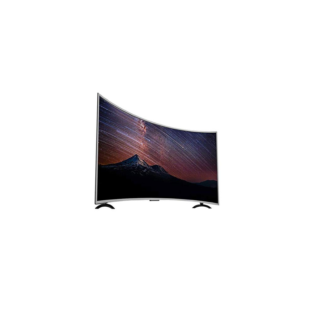 QINGZHUO LCD Smart TV,4K HDR Curved TV,Dolby Atmos,Multiple Interfaces,USB, WIFI, HAMI,AV,VGA,RF,Black. 