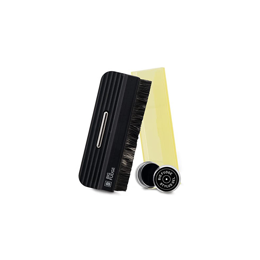 Big Fudge Vinyl Record Brush & Stylus Gel - No Scratch Anti-Static Carbon Fibre Record Cleaning Kit - Professional Cleaner For Dust & Debris 850020702404