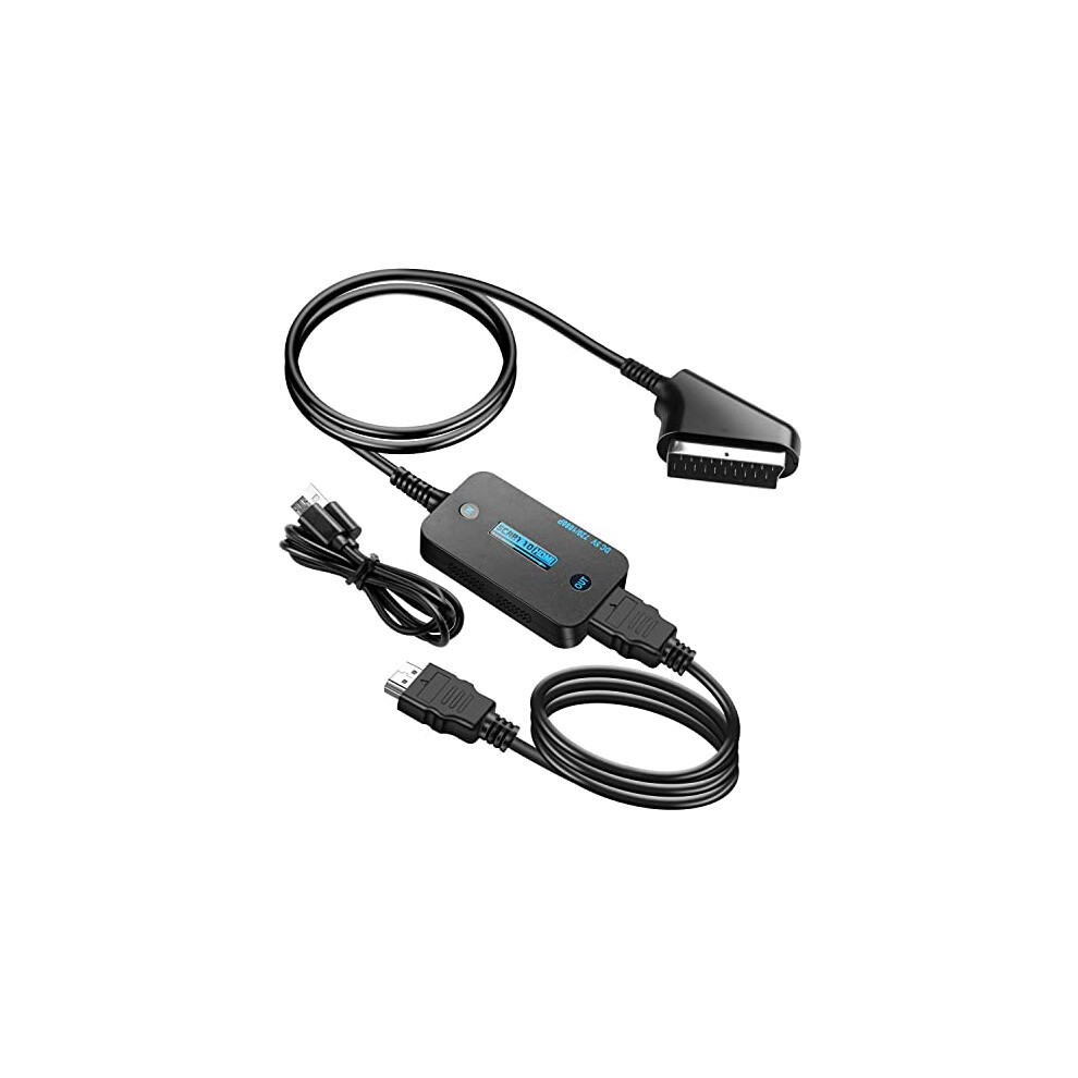 Kuyia Scart To Hdmi Converter With Hdmi And Scart Cable, Scart Adapter Hdmi Switch Video Audio Upscale Scart In Hdmi Out Adaptor Cable For Hdtv 6974094309681