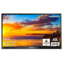 SYLVOX 75" Outdoor TV,4K HDR 10 Smart TV with Voice Remote,2000nits Dolby Audio IP55 Waterproof Chromecast,DVB-T2/S2/C&PAL, DTV/ATV, Bluetooth&Wi-Fi,