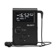 MAJORITY Petersfield Go Pocket Portable Radio | FM & DAB Radio | USB Charging | Headphones Included | Lockable Buttons