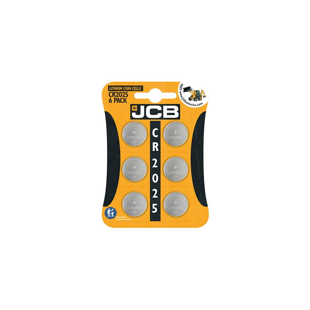 JCB CR2025 Batteries (6 pack) 3V Lithium Button Cell
