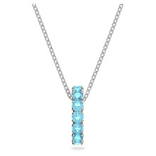 Swarovski Exalta Aquamarine Pendant Necklace in Rhodium-Plated Setting - Sparkling Crystal Jewelry