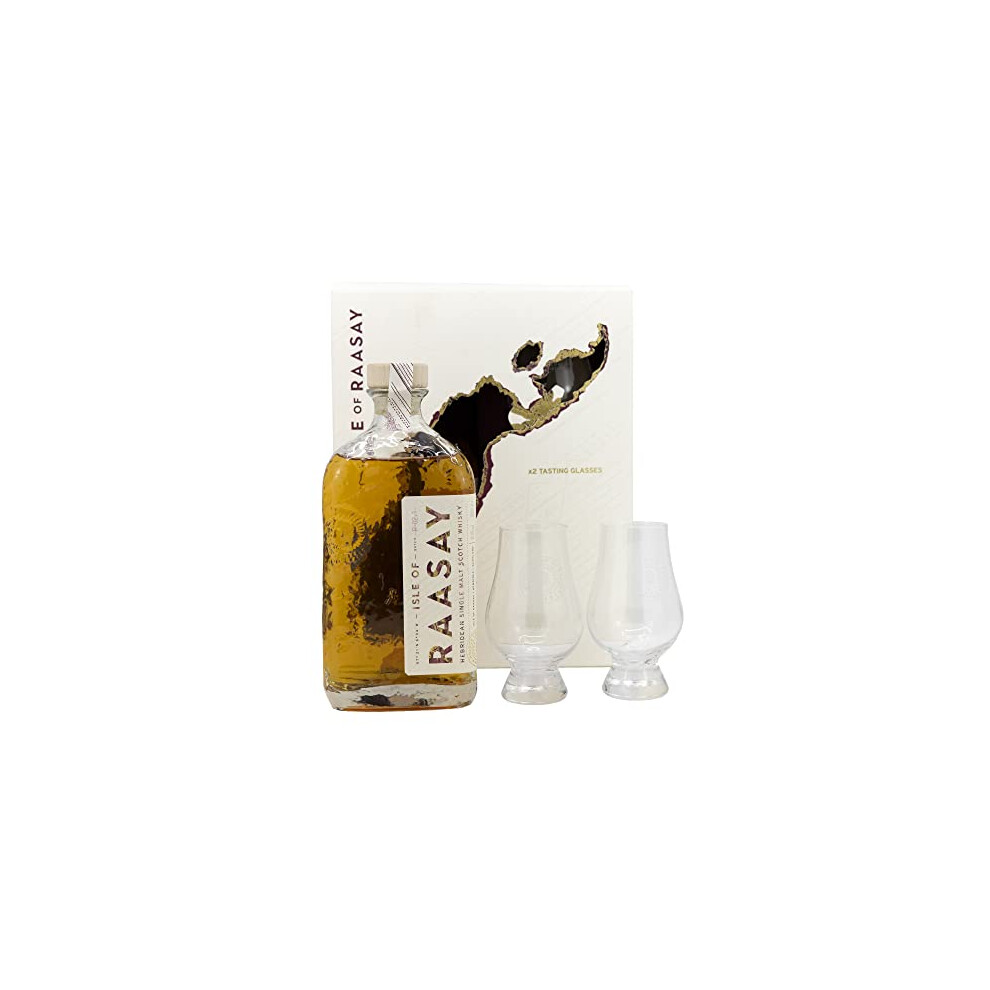 Isle Of Raasay Whisky Gift Pack | 46.4% Abv, 70 Cl | Scotch Whisky | Branded Crystal Glencairn Whisky Glass | Whisky Gift Box