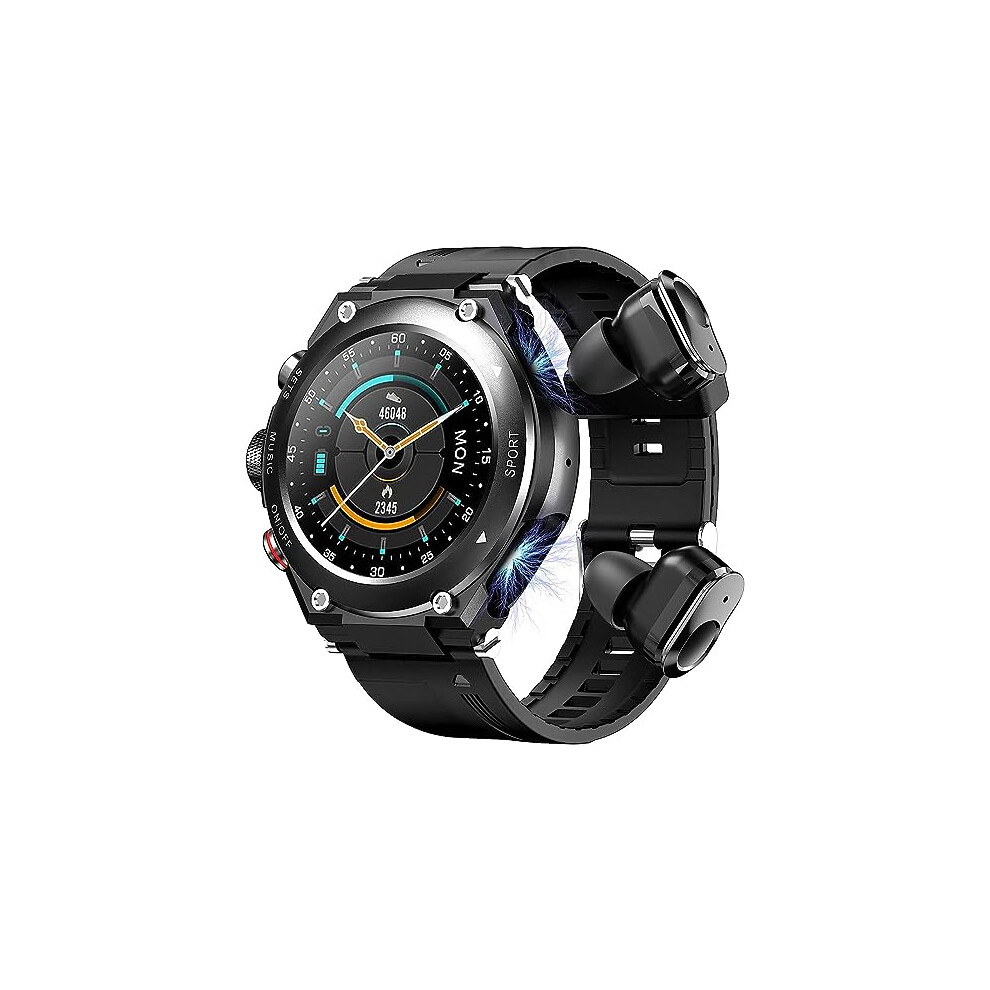 Cisiyoo Smart Watch, Smart Watch With Earbuds, 1.28 Inch Touch Screen Fitness Tracker, Built-In Tws Bluetooth Headset, Ip67 Waterproof Smart Watches, 6114936141752