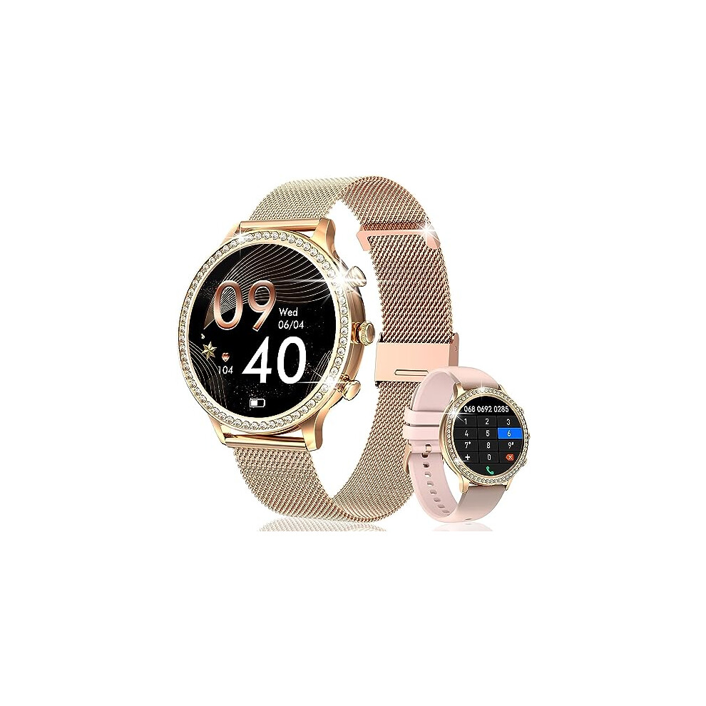 LUOCAI Smart Watch for Women Bluetooth 5.2 Answer/Make Calls, Fitness Tracker Real-time Heart Rate/Blood Pressure/Sp02 Sleep Monitor 1.32" HD Touch