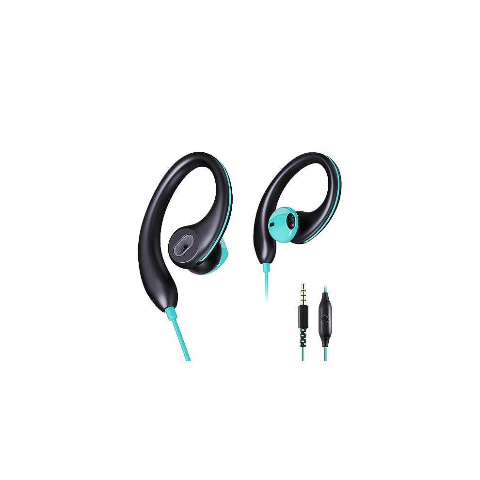 Vjk Sport Headphones Wired Earbuds Over Ear Headphones With Earhooks Microphone 3.5Mm Plug Sweatproof Running Earphones For Workout Jogging Gym Ear 711583945717