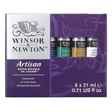Winsor & Newton, Artisan Water Mixable Oil Colour, Beginners Set, 6x21ml Tube Set