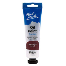 Mont Marte Premium Oil Paint, 100ml (3.4oz), Rose Madder, Good Coverage, Excellent Tinting Strength