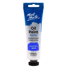 Mont Marte Premium Oil Paint, 100ml (3.4oz), Cobalt Blue, Good Coverage, Excellent Tinting Strength
