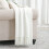 BOURINA Textured Solid Soft Sofa Throw Couch Cover Knitted Decorative Blanket, White, 127x152cm 2