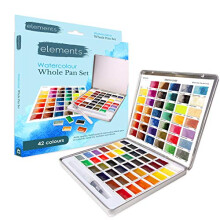 Elements Watercolour Paint Set - 42 Premium Watercolour Whole Pans - Hand-Poured Creamy Paint Pans Perfect for Artists, Begginners, Students or