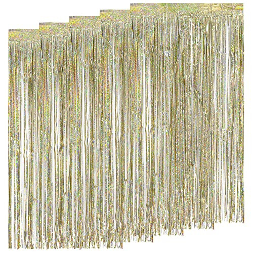 Metallic Tinsel Foil Fringe Curtains 5pcs 3ft X 6 6ft Glitter Curtains Photo Booth Props