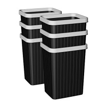Cetomo 8.2L*6 Set, Wastebasket Trash Can, Waste Basket,Paper Bin, Garbage Can Bin for Bathrooms, Kitchens, Home Offices, Dorm Rooms black