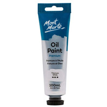 MONT MARTE Oil Paint Premium, 100ml (3.5 US fl.oz) Tube, Titanium White, Heavy Body Paint, Artist Quality, Good Coverage, Excellent Tinting Strength,