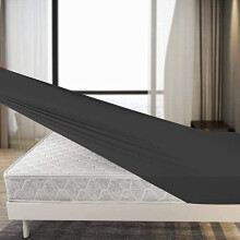 Family Bedding Single Fitted Sheet Grey | Deep Pocket Single Bed Sheets | Soft Jersey Cotton 4 Way Stretch | Shrinkage and Fade Resistant Bed sheet.