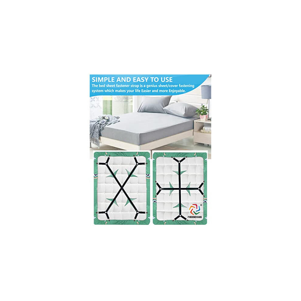 Sheet Grippers Fastener 4 Clips Straps for your Bed Sheets