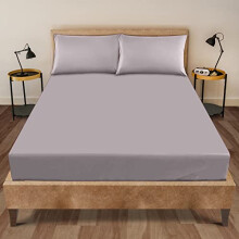 Supersoft Fitted Sheet King Size, 25 Cm Elastic Pocket Fade Resistant Bed Sheets, Cosy Bedding & Linen, Grey