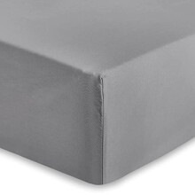 AMEHA Single Fitted Sheet 25 cm Deep Soft Brushed Microfiber Fabric Easy Care Fade Resistant Fitted Bed Sheets (Grey, 91 x 191 cm)