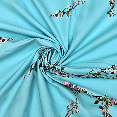 RAYBedding Printed Double Fitted Sheet 100% Egyptian Cotton Exotic Lilac Floral Pattern 400 Thread Count 30cm/14? Extra Deep Fitted Double Bed Sheets 2