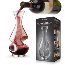 Final Touch Conundrum Wine Aerator Decanter Drinking Gift, Clear,375ml